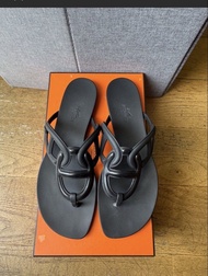 Hermes Egerie Sandals Black Hermes豬鼻拖鞋