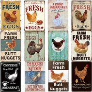 1pc Metal Aluminium Sign, Farm Fresh Eggs Signs Vintage Country Chicken Hen Rooster Home Kitchen Wal
