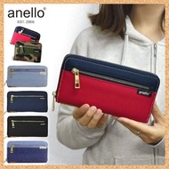 Anello Authentic Polycanvas Folding Wallet Round Zip Long Purse Bifold Wallet拉链款钱包牛仔布料Preloved New C