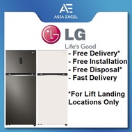 LG GT-B3952BL | GT-B3952BN 395L BLACK STEEL / BEIGE TOP FREEZER INVERTER REFRIGERATOR