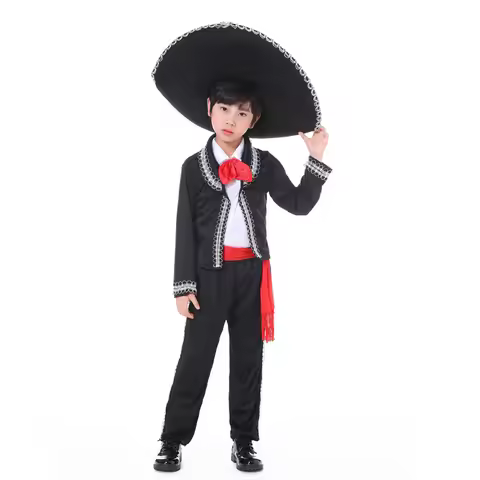 Halloween Mexican Day of The Dead Costume Adult Children Party Cosplay Outfit