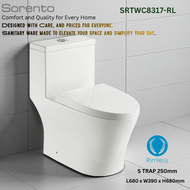 Sorento SRTWC8317-RL Elegant Rimless One-Piece Water Closet with S-Trap 250mm for Bathroom