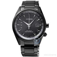 【柒號本舖】CITIZEN星辰ECO-DRIVE藍寶石光動能多國時區5局電波錶-IP黑 / CB0275-83E