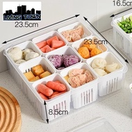 9 Separator Vegetable Storage Container Kitchen Spices With Strainer Multipurpose Food Storage Box R