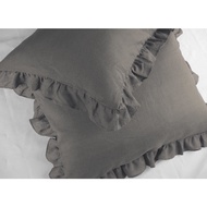 Custom Linen Pillow Case Linen Head Pillow Case with Ruffle 50 x 70 cm