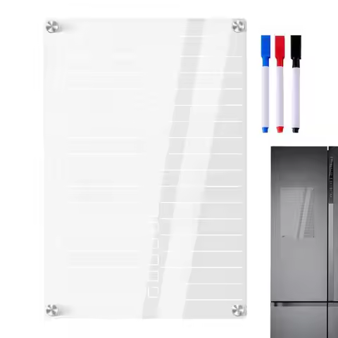 Acrylic Magnetic Dry Erase Board Fridge Clear Planner Board for Refrigerator Marker Board with Marke
