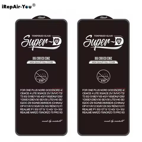 2PCS Super D Full Cover Screen Protector for Oneplus 10T 5G 10R 9RT 9 8T Nord 4 3 CE4 N100 ACE 3V 2V