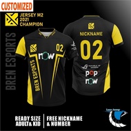 【Free Custom Name】Mobile Legends Esport Jersey, Latest 2021 Bren Esport Gaming T Shirt Loose