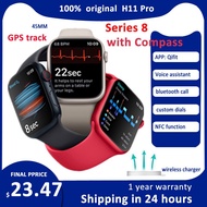ZZOOI Original H11 Pro Smart Watch Series 8 With Compass NFC Wireless Charging Bluetooth Call GPS Track Heart Rate Men Smartwatch