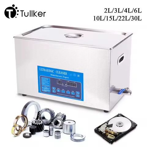 Tullker 2L 6L 10L 30L Degassing Ultrasonic Cleaner SUS304 Tank Denture Jewelry PCB Car Engine Metal