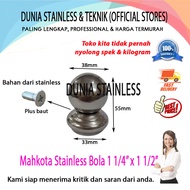 Mahkota Stainless Bola 1 1/4" x 1 1/2" ornamen pagar railing
