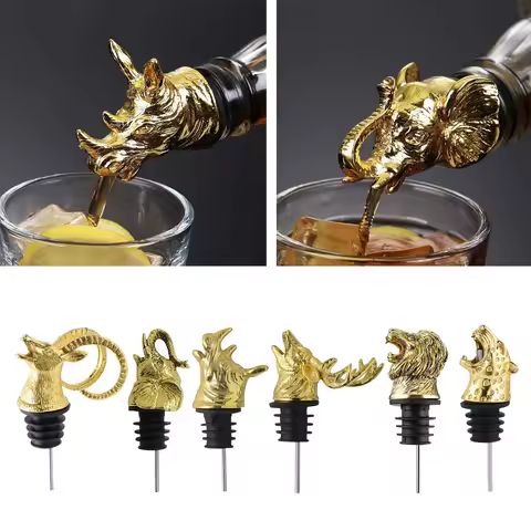Alloy+Silicone Wine Aerator Pourer Spout Wine Decanters Elephant Wine Stoppers Decanter Pourer Liquo