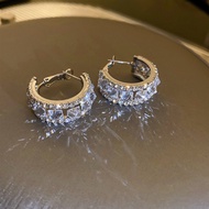 Ice Hoops Earring (925 Silver Puncture) Korean Hoops Earrings/