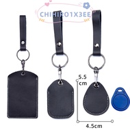 CHIHIRO1X3EE Leather Key Holder Wallets Door Lock Clips Access Tags ID Card