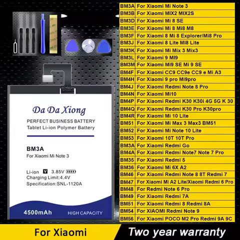 DaDaXiong Battery For Xiaomi Mi Mix Max 2 3 5 6 8 Lite Pro 9 SE CC9 5X 2S 10T POCO Note 6 8A BM3A BM