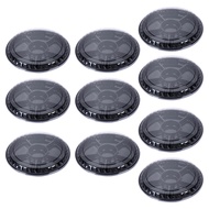 10Pcs Fruit Storage Box with Lid Plastic Round Snacks Fruits Tray 6 Compartment Food Serving Platter