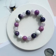 紫龍晶紫雲母薰衣草紫水晶白松石設計款手鏈