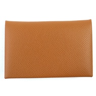 全新未使用 △HERMES Calvi Epsom 皮革名片夾，配金銀雙扣，雙印章，含包裝盒，法國製造，女士款