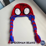 Crochet Spiderman Beanie with Braids
