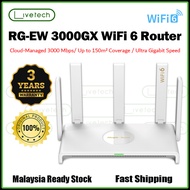 LiveTech Ruijie RG-EW3000GX WiFi 6 Router Dual-WAN Gigabit Router High Speed Dual Band 2.4GHz + 5Ghz