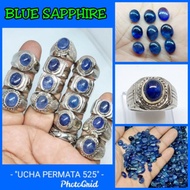 Cincin blue safir afrika murah / natural batu akik blue safir