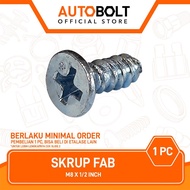 WHOLESALE FAB Screw M8 x 1/ 2 inch Bolt Bolt Bolt Harden Screw Self Tapping Screw Flat Head F+ AB 8m