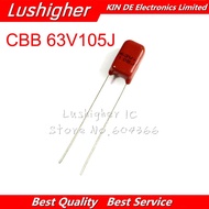 10PCS 63V105J 1UF CBB Pitch 5MM 63V 105J 105 1000nf CBB Polypropylene Film Capacitor