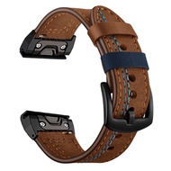 Leather Starp for Garmin Fenix 5X Plus 5 Fenix 6X Pro 6 3 HR Approach Forerunner 935 945 Quick Release Strap 26mm 22mm