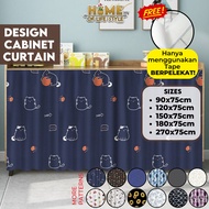 ♞Langsir Cabinet Curtain Tirai Kabinet Dapur Kitchen Curtain Langsir Dapur Kabinet Curtain Langsir Singki Vecro♧