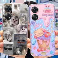 Cute Painted Cover For Oppo Reno8 T 4G Casing CPH2481 Soft Silicone Phone Case For Oppo Reno 8 T 8T 