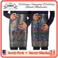 Jakel Exclusive Design Samping Black Multicolor Samping Wedding Nikah Raya Samping Baju Melayu