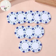 XOITR 10 Pcs ABS Plastic Poker Chips Casino Texas Hold'em Poker Metal Coins 11.5g Chips Poker Game C