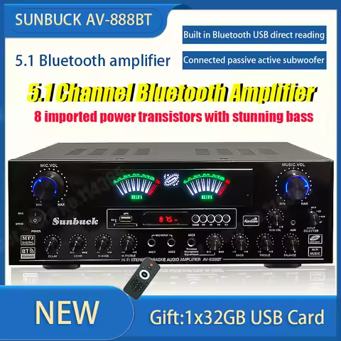 888BT 999BT Dual Dynamic Screen Digital Bluetooth Amplifier HiFi Stereo Sound AMP For Home Car Theat