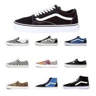 Kasut kanvas Vans baharu, kasut sukan klasik serbaguna berujung bulat untuk lelaki dan wanita, kasut