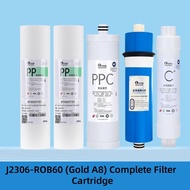 安吉尔Angel Gold A8 Filter Kit – J2407/J2306-ROB60 Full Set | DOW RO Membrane | 5-Stage OEM Replacement