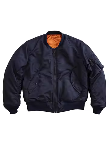 Red Tornado MA-1 Bomber Jacket Fighter Pilot Flight Jacket Blue Cropped Outerwear Men