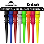 MISSION SOFT TIP POINTS - TITAN PRO REPLACEMENT SOFT POINT FOR SOFT TIP DARTS 50PCS/PACK (2BA)