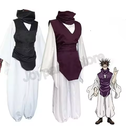 Jujutsu JJK Manga Anime Choso distention Cosplay Costume Purple Vest Neck Gaiter Belt White Elastic 