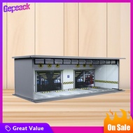 Gepeack 1/64ทิวทัศน์ที่จอดรถ Diorama พร้อมไฟ LED อะคริลิคจำลองการป้องกันการเก็บสะสมแบบจำลองผลิตภัณฑ์