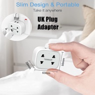 TESSAN Double Power Shaver Plug Adaptor UK with 2 USB, Extension Plug 2 Pin to 3 Pin Adapter Plug Socket for Bathroom Electric Razor, Toothbrush and EU US Plugs, 10A Fused - White