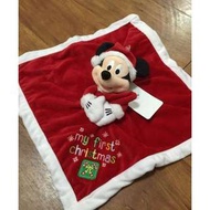 美國迪士尼米奇聖誕安撫巾---現貨交換禮物首選
