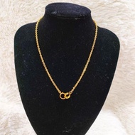 LV EMAS KOREA/BANGKOK WOMEN NECKLACE RANTAI LEHER SAUH CATIER PANJANG 45CM LEBAR 0.3CM