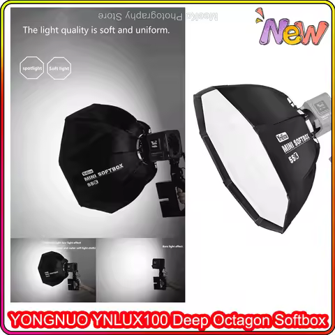 YONGNUO YNLUX100 Deep Octagon Softbox 55CM with Grid Bowen Mount for Colbor CL60 Aputure Amaran 60x 