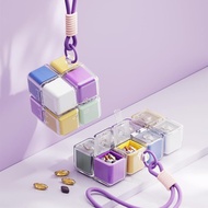 2025 New Creative Magic Cube Pill Box Cute Magnetic 8-Compartment Packaging Box 7-Day Vitamin Supple