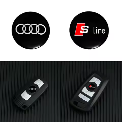 2/5/10pcs 14MM Car Remote Key Aluminum Logo Sticker For Audi sline A4 B8 B6 B7 B9 A3 8P 8V 8L A6 C7 