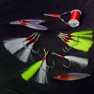 5pcs Chabai Assist Hook + wire assist line 200lbx2 untuk tenggiri / hook padu keras / killer tenggir