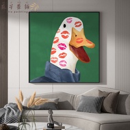 Fun Duck Canvas Wall Art Lipstick Modern Pop Art Animal Posters and Prints Living Room Home Decorati