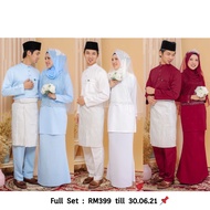 Kurung Moden Lace . Baju Melayu Sakura . Couple Set Raya 2021 . Sedondon Baju Nikah Tunang Pengantin