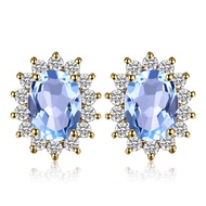 JewelryPalace Princess Diana Kate Middleton Class Gemstone Birthstone Sapphire Emerald Ruby Stud Ear