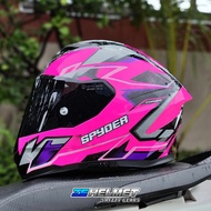 SPYDER CORSA S7 HUNTER (Black/Pink) Full Face - Dual Visor (with FREE Clear Lens)